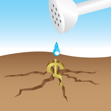 Vector illustration of growing dollar signs designのイラスト素材