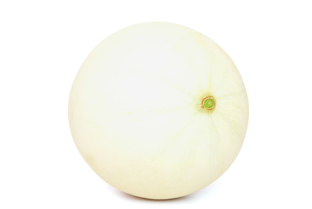 A cantaloupe on white .の写真素材