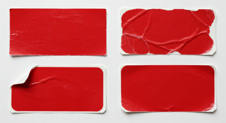 collection of various adhesive notes on white background. each one is shot separatelyの素材