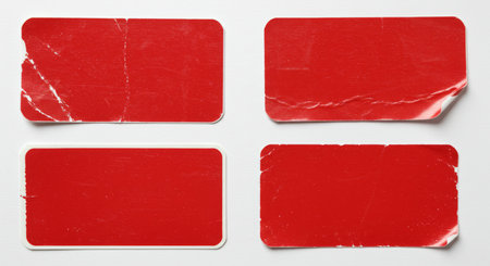 collection of various price tags on white background. each one is shot separatelyの素材