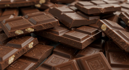 Chocolate bars with hazelnuts, close-up, 3d rendering