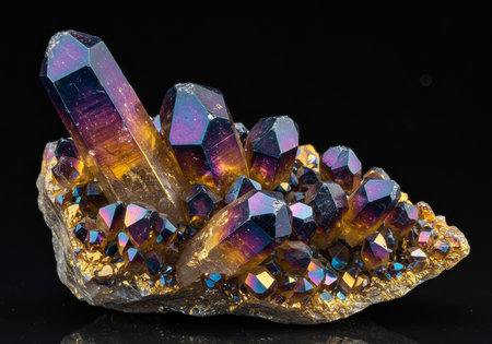 macro shooting of natural mineral rock specimen - rough opal stone on black background