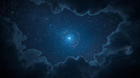 Night sky with stars and nebula as background, 3D rendering