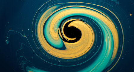 Abstract blue and yellow swirl background. Fantasy fractal design. Digital art. 3D rendering.
