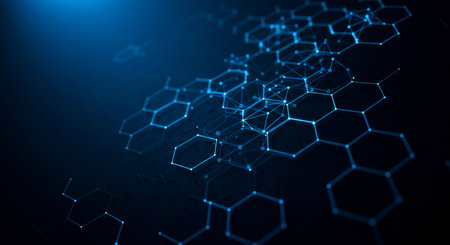Abstract hexagon background. Technology and science concept. 3D Renderingの写真素材