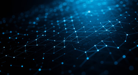Abstract technology background. Network connection structure with dots and lines. 3D renderingの写真素材