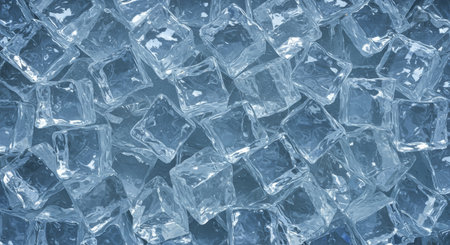 Ice cubes close up as a background. 3d rendering, 3d illustration.