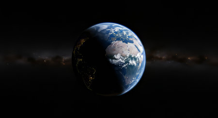Earth from space showing the atmosphere of the atmosphere. 3D rendering