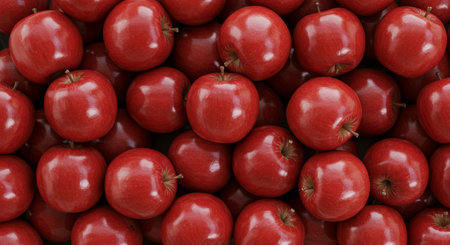 Background of fresh red apples. Top view. Close-up.