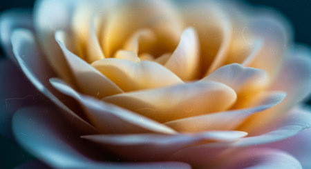 Macro shot of a white rose, soft focus, shallow depth of fieldの写真素材