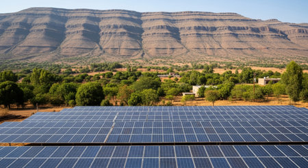 Photovoltaic panels for renewable electric production, South Africa.の素材