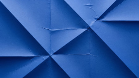 Blue crumpled paper background. Texture of crumpled paper.の素材