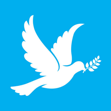 Dove of Peace, Pigeon with olive branch, vector icon
のイラスト素材