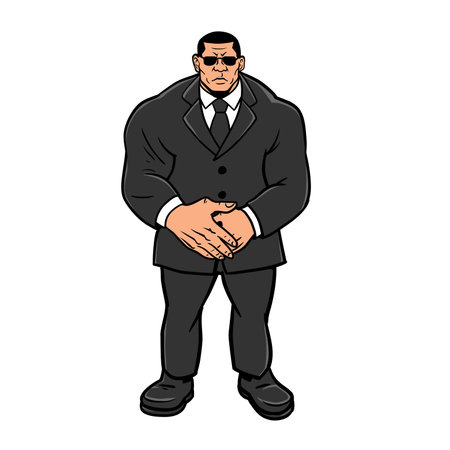Strong bodyguard, security guard. Vectorのイラスト素材