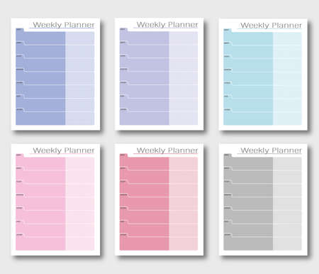 Pastel Colors Week plannerのイラスト素材