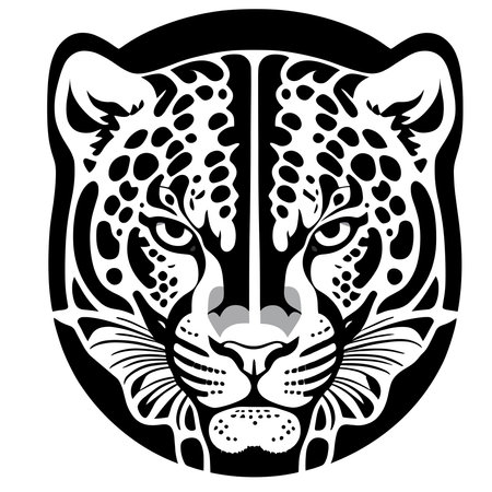 Jaguar head on white background. Vector illustration for your design.のイラスト素材