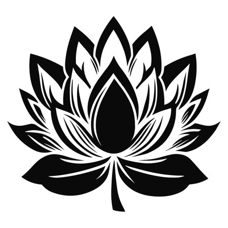 Lotus flower icon. Simple illustration of lotus flower vector icon for webのイラスト素材