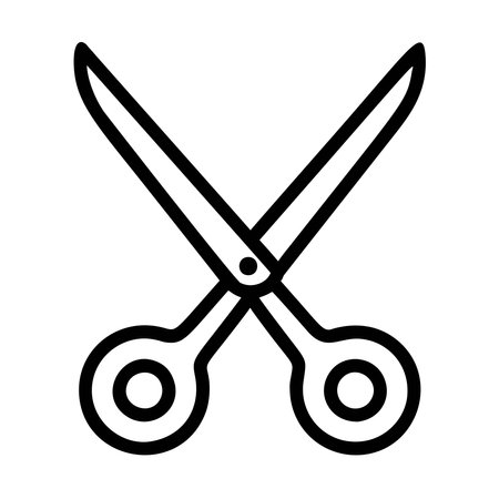 Scissors vector, Barbershop related line design icon editable outlineのイラスト素材