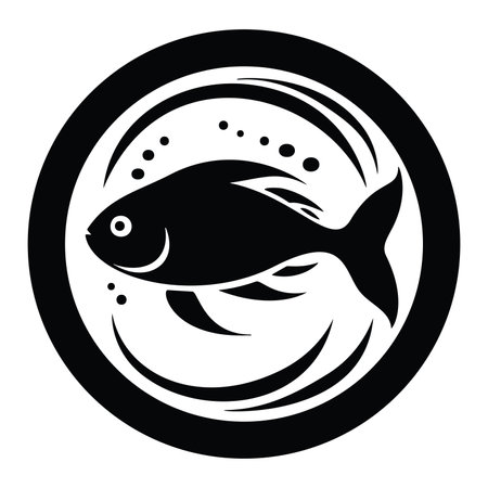 Fish icon in circle. Simple illustration of fish vector icon for webのイラスト素材