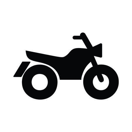 Motorcycle icon. Flat style black icon on white background. Vector illustration.のイラスト素材