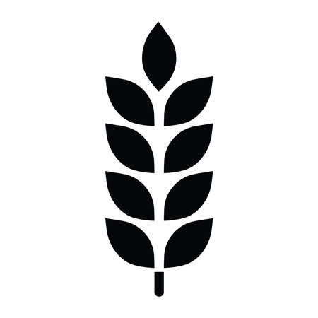 wheat ears icon over white background, silhouette style, vector illustrationのイラスト素材