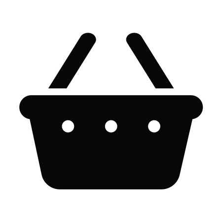 Shopping basket icon illustration sign design style in black and white.のイラスト素材