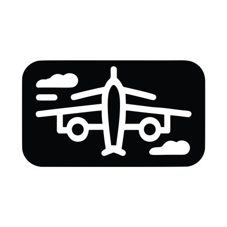 Airplane icon vector. Black illustration isolated on white background for graphic and web design.のイラスト素材