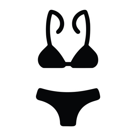 Bikini icon vector female swimsuit symbol for bikini in flat color glyph pictogram illustrationのイラスト素材