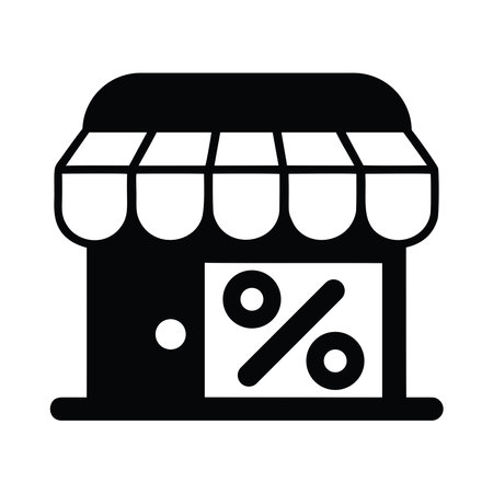 shopping store with parasol isolated icon vector illustration design  blackのイラスト素材