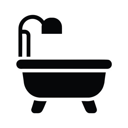 bathtub silhouette style icon design, Hygiene wash health bathroom object liquid and hygiene theme Vector illustrationのイラスト素材