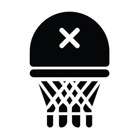basketball hoop icon over white background, silhouette style, vector illustration.のイラスト素材