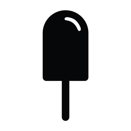 ice cream bar icon over white background, silhouette style, vector illustrationのイラスト素材