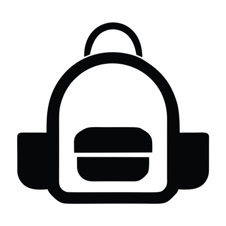 school bag icon over white background vector illustration silhouette style design  illustration
