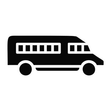 Bus icon. Simple illustration of bus vector icon for web design isolated on white backgroundのイラスト素材