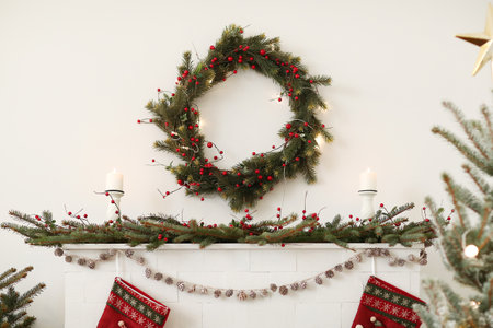 interior design. Christmas home decorの写真素材
