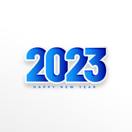 happy new year holiday background with isolated 2023 lettering design