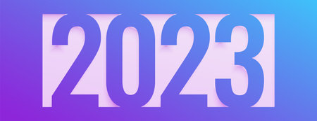 stylish happy new year 2023 holiday banner vector