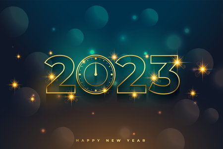 elegant 2023 new year event banner with bokeh effect vector
