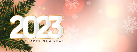 Happy new year 2023 celebration greeting banner design vector