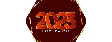 Happy new year 2023 wishes greeting banner design vector