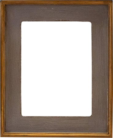 Blank vintage wooden picture photo frame isolated