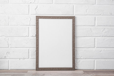 Blank frame shelf white wall