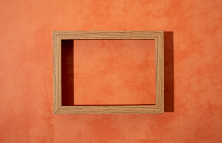 Flat lay white frame orange background