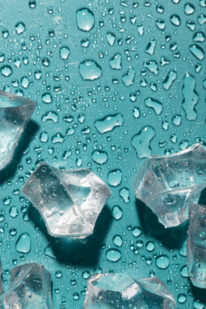 Top view ice cubes still lifeの写真素材