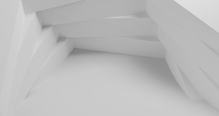 Modern geometrical background with white shapesの写真素材
