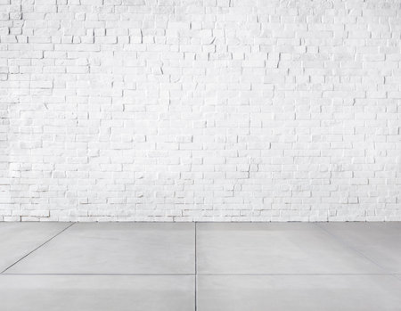 Room Made of Brick Wall and Concrete Floorの写真素材