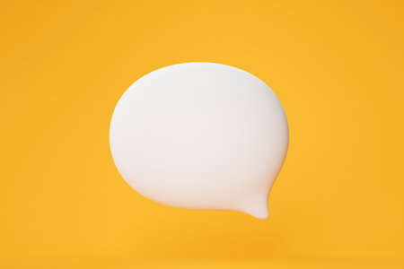 White speech bubble chat message communication icon sign or symbol background 3D illustrationの写真素材