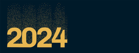 particle style 2024 new year greeting wallpaper design vector