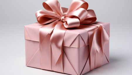 A shiny gift box, wrapped with love, for celebration generated by artificial intelligenceの写真素材