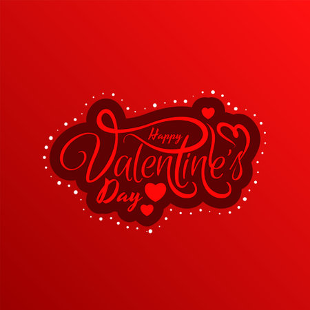 Valentines day greeting card with lettering. Vector illustration.の写真素材